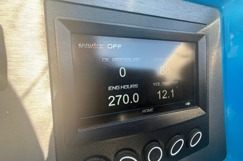 Slide: The Image of Dashboard display of a 2021 MasterCraft NXT24 boat showing engine metrics. - 12