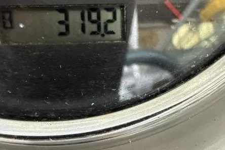 Slide: The Image of Close-up of Chaparral 21 H2O Sport 2018 hour meter displaying 319.2 hours. - 13