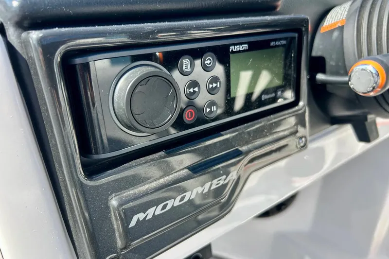 Slide: The Image of 2018 Moomba Helix boat dashboard with Fusion MS-RA70N stereo system. - 42