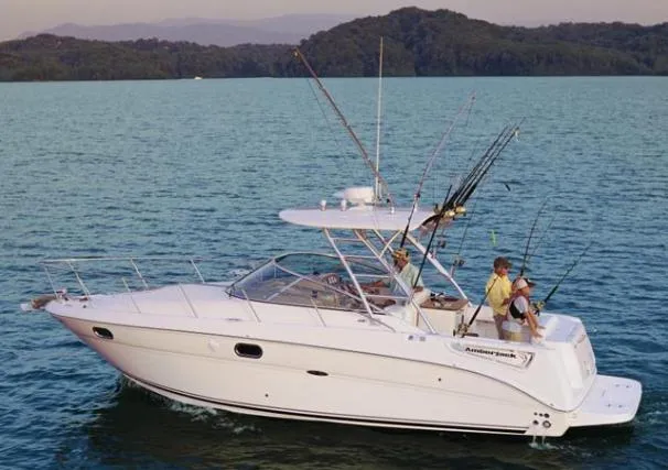 Slide: The Image of 2008 Sea Ray 290 Amberjack helm with modern navigation and control systems. - 18