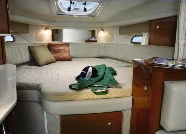 Slide: The Image of 2008 Sea Ray 290 Amberjack boat interior with seating and navigation equipment. - 22