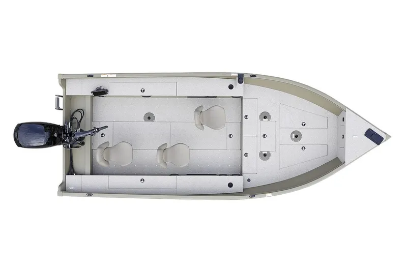 Slide: The Image of Manufacturer Provided Image: Top view of 2025 Lund 2075 Alaskan Tiller boat with seating and motor. - 20