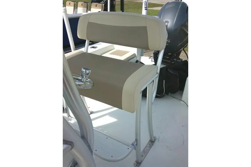 Slide: The Image of 2018 KenCraft 2060 BAYRIDER boat seat with beige upholstery and metal frame. - 31