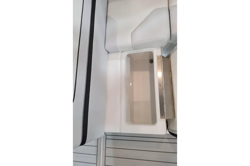 Slide: The Image of 2026 Formula 350 Crossover Bowrider OB interior storage compartment detail. - 28
