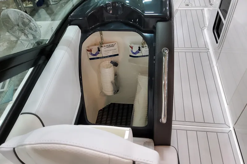 Slide: The Image of Interior storage compartment of 2026 Formula 350 Crossover Bowrider OB boat. - 32