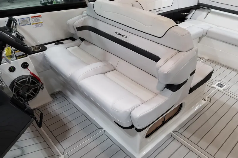 Slide: The Image of 2026 Formula 350 Crossover Bowrider OB interior with luxurious white seating and modern dashboard. - 34