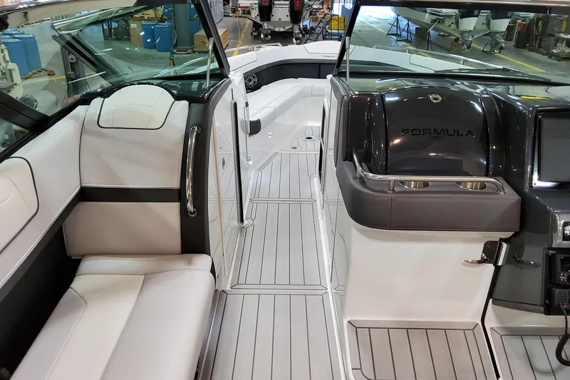 Slide: The Image of 2026 Formula 350 Crossover Bowrider OB interior with sleek seating and modern design. - 37