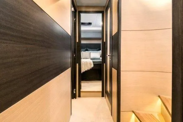 Slide: The Image of Luxurious interior hallway of 2021 OKEAN FB Motor Yacht with modern design. - 20