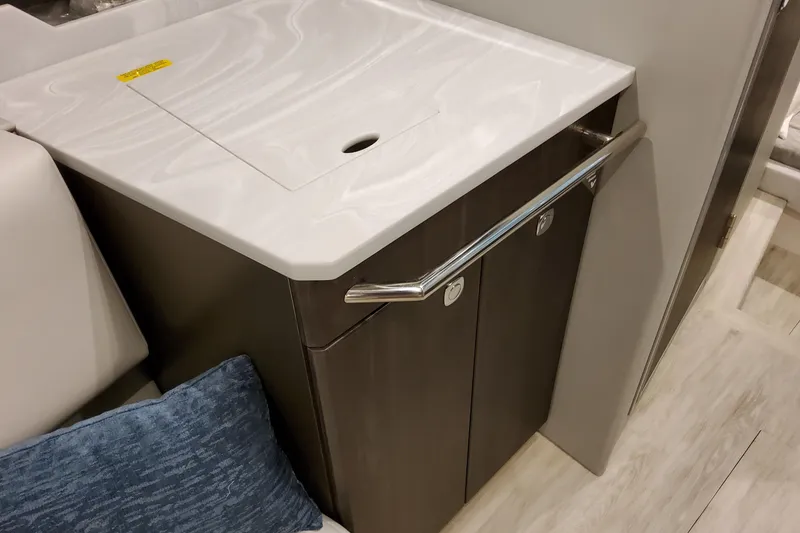 Slide: The Image of Interior of 2026 Formula 380 Super Sport Crossover OB with sleek cabinetry and countertop. - 107