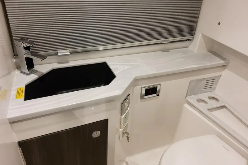 Slide: The Image of Modern bathroom interior of 2026 Formula 380 Super Sport Crossover OB boat. - 121