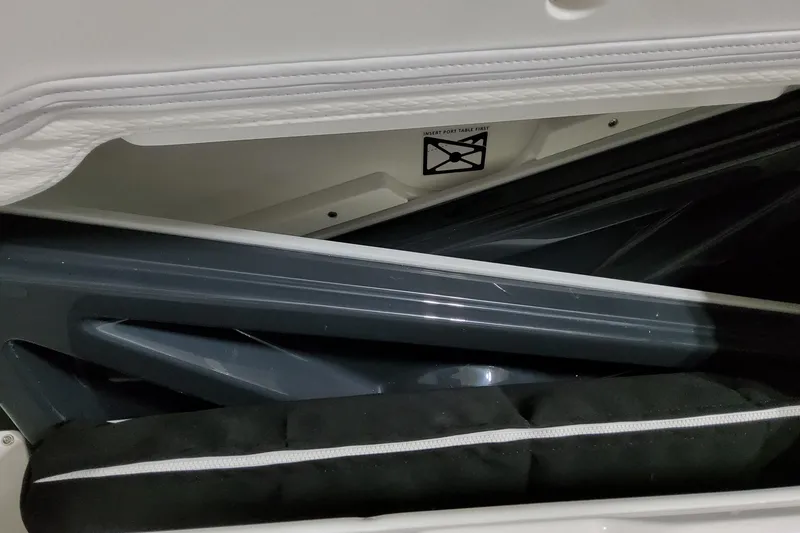 Slide: The Image of Interior detail of 2026 Formula 380 Super Sport Crossover OB boat, showcasing sleek design elements. - 37