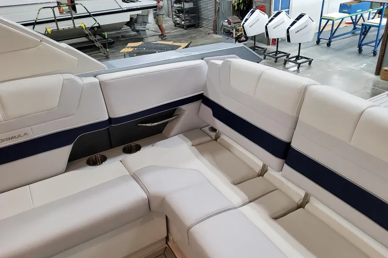 Slide: The Image of 2026 Formula 380 Super Sport Crossover OB interior with luxurious seating and modern design. - 57