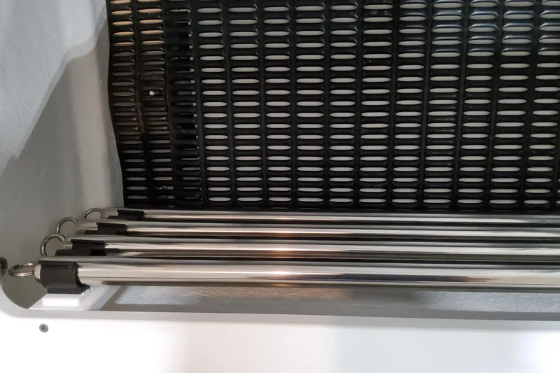 Slide: The Image of Stainless steel rods and black mesh detail on 2026 Formula 380 Super Sport Crossover OB. - 63