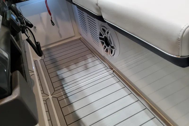 Slide: The Image of Interior of 2026 Formula 380 Super Sport Crossover OB, featuring sleek flooring and seating. - 68