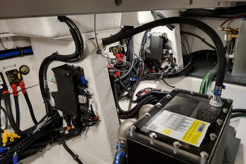 Slide: The Image of Engine compartment of 2026 Formula 380 Super Sport Crossover OB, showcasing wiring and components. - 83