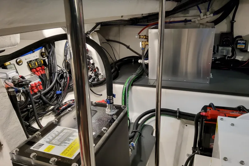 Slide: The Image of Engine room of 2026 Formula 380 Super Sport Crossover OB, showcasing wiring and components. - 84