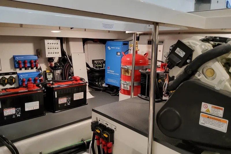 Slide: The Image of Engine room of 2026 Formula 380 Super Sport Crossover OB with batteries and equipment. - 86