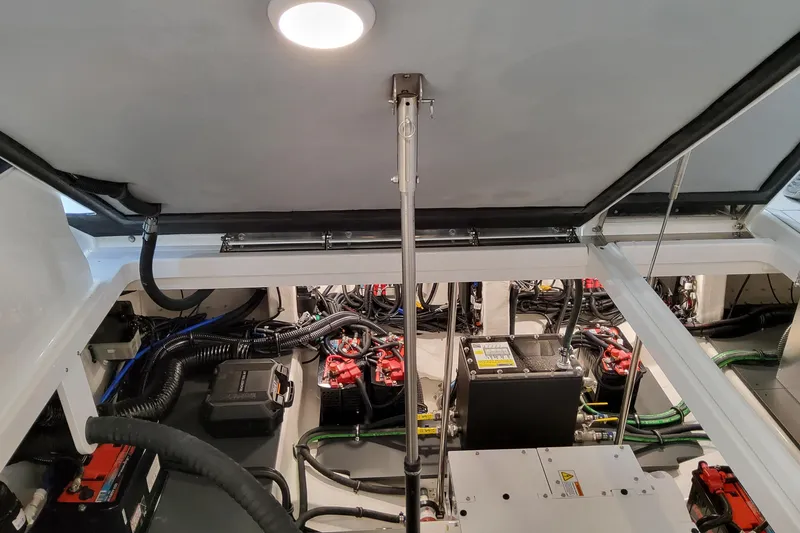 Slide: The Image of Engine compartment of 2026 Formula 380 Super Sport Crossover OB, showcasing wiring and components. - 90