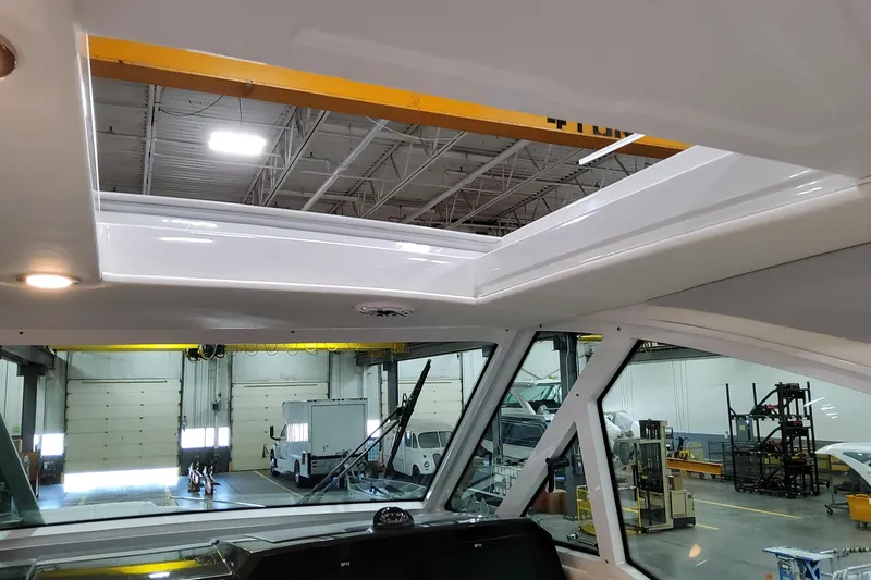 Slide: The Image of Interior view of 2026 Formula 380 Super Sport Crossover OB boat under construction. - 94