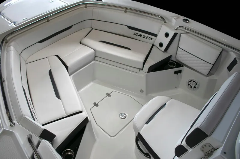Slide: The Image of Manufacturer Provided Image: 2025 Blackfin 252 CC boat interior with spacious seating and modern design. - 14