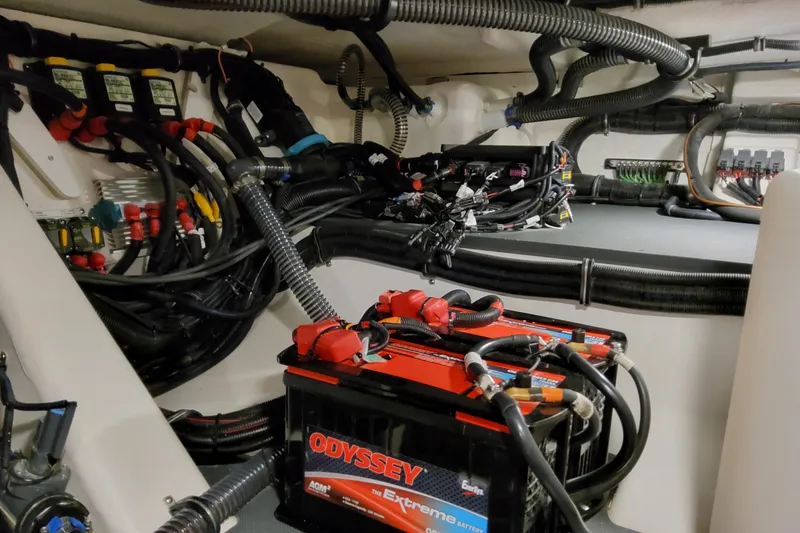 Slide: The Image of 2026 Formula 457 Center Console Fish boat wiring and battery system. - 12