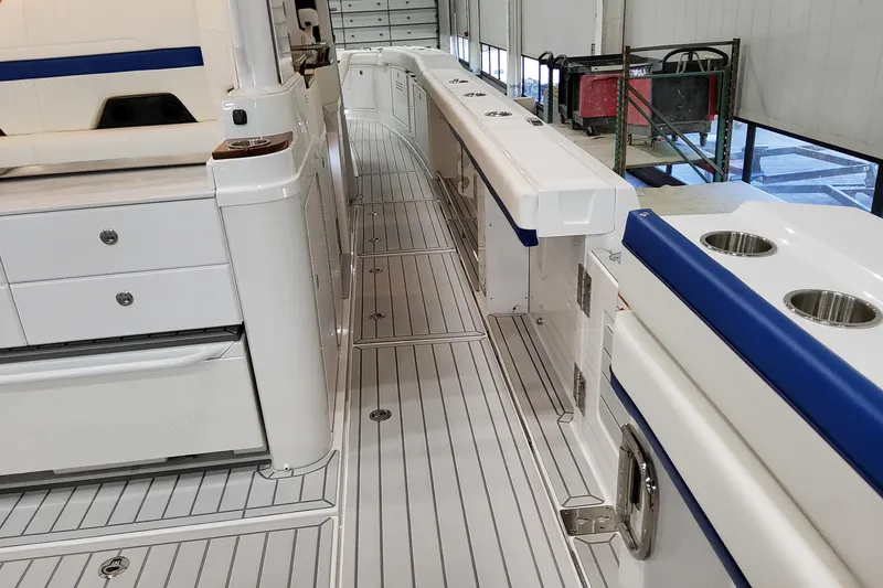 Slide: The Image of 2026 Formula 457 Center Console Fish boat interior with sleek design and modern amenities. - 31