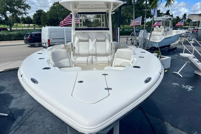 Slide: The Image of 2026 Key West 291 FS boat with spacious seating and sleek design. - 4
