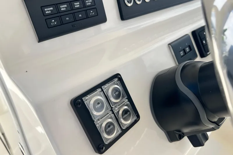 Slide: The Image of Control panel of 2026 Key West 291 FS boat with navigation buttons. - 40