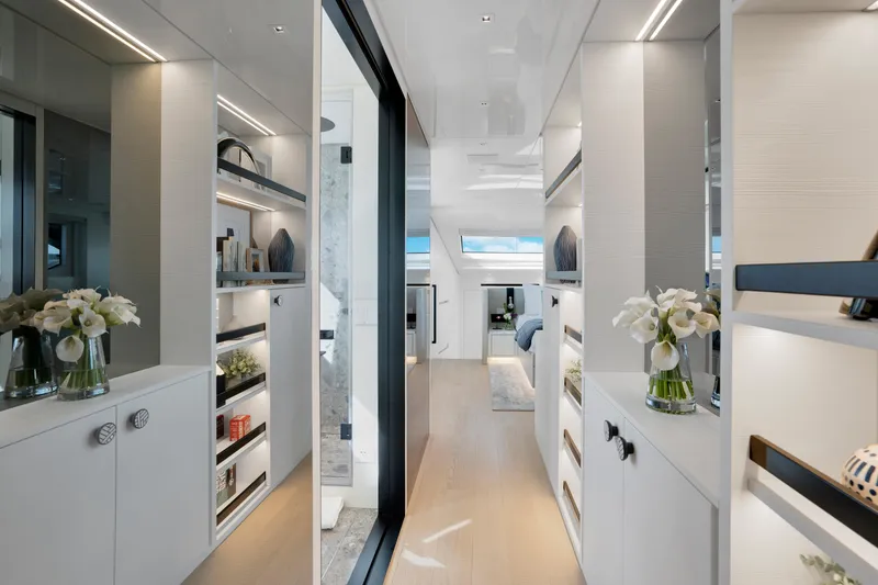 Slide: The Image of Luxurious interior of 2023 Sanlorenzo SL96A yacht with elegant decor and modern design. - 11