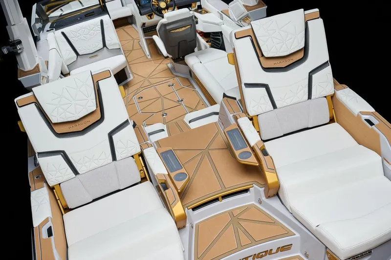 Slide: The Image of Manufacturer Provided Image: 2026 Nautique Super Air Nautique G25 Paragon interior with luxurious seating and modern design. - 30