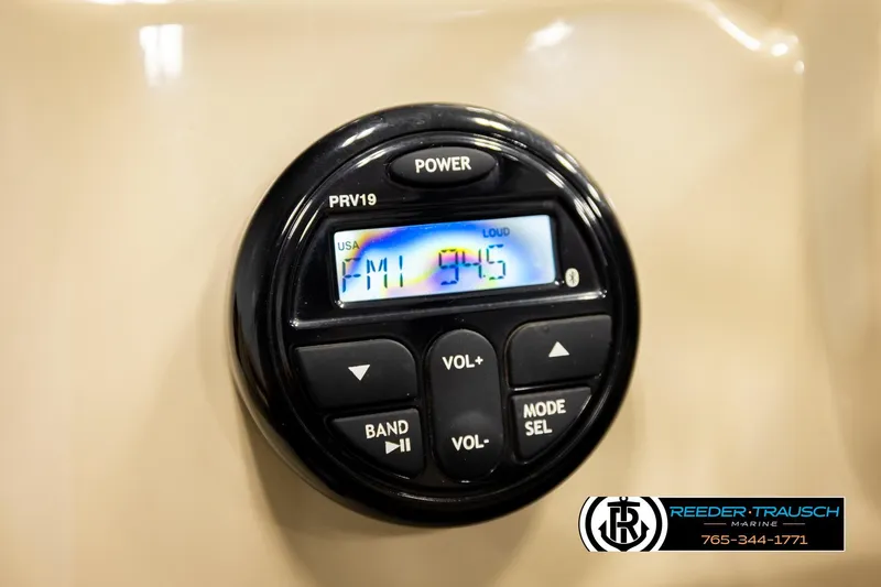 Slide: The Image of Close-up of a 2018 Misty Harbor 2085 CR radio display showing FM 94.5. - 32