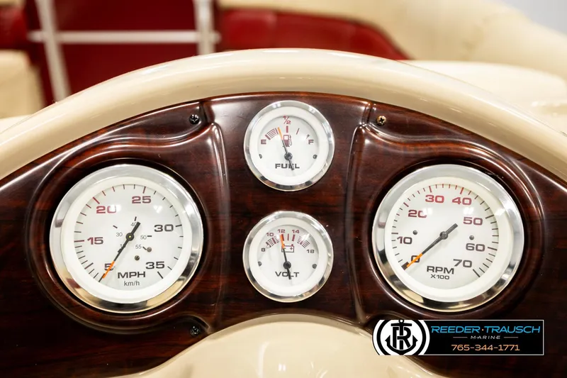 Slide: The Image of Dashboard of 2018 Misty Harbor 2085 CR boat with speedometer and gauges. - 33