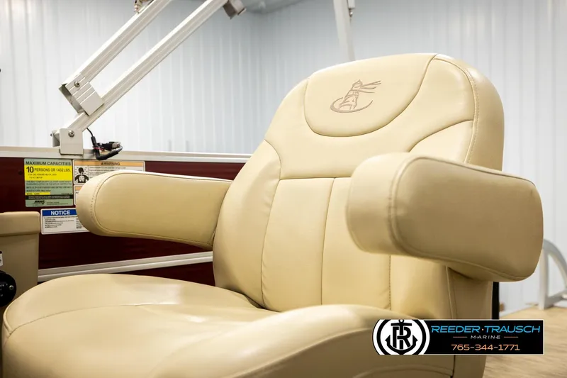 Slide: The Image of Luxurious beige captain's chair on 2018 Misty Harbor 2085 CR pontoon boat. - 39