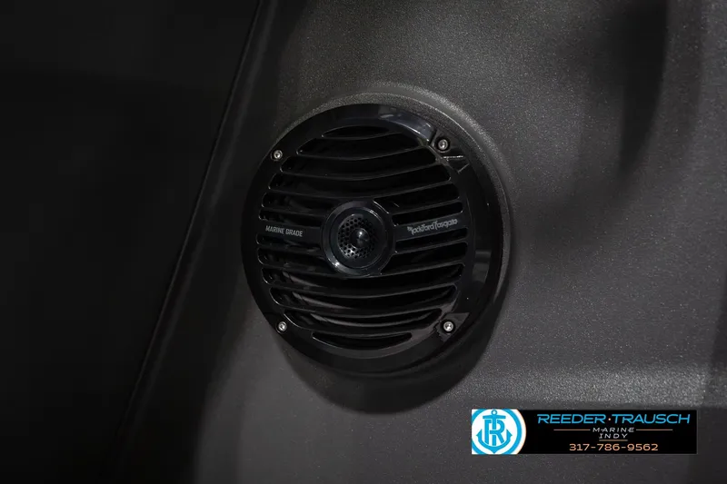 Slide: The Image of Marine-grade speaker on 2026 Bennington 20 SSB boat, featuring Rockford Fosgate audio. - 38