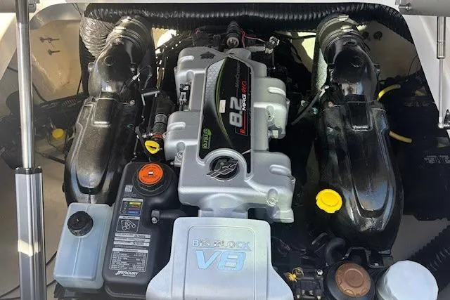 Slide: The Image of 2024 Chaparral 30 Surf boat interior with luxurious seating and modern design. - 5