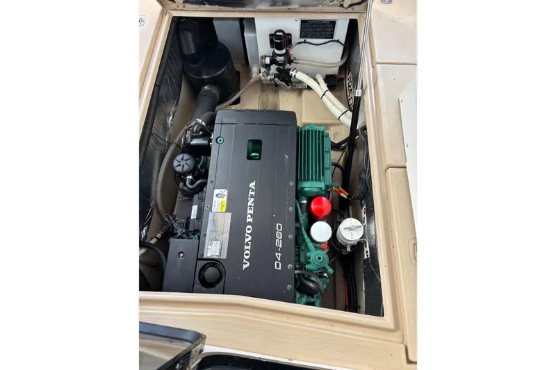Slide: The Image of Engine compartment of a 2013 Cutwater C-28 with Volvo Penta D4-260 engine. - 23