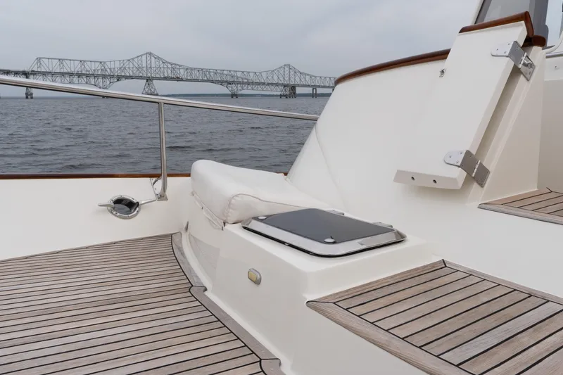 Slide: The Image of Luxury 2007 Fleming 55 yacht deck with scenic bridge view. - 24