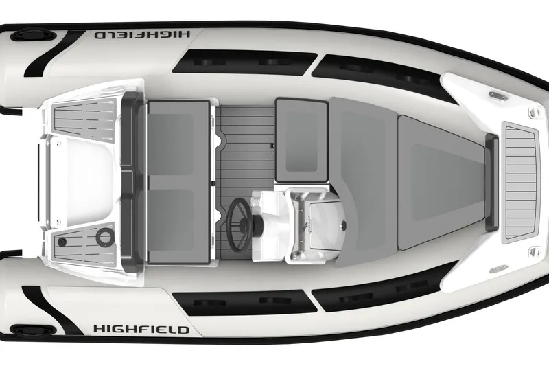 Slide: The Image of 2026 Highfield Sport 330 boat, top view, sleek design, modern features, spacious layout. - 6