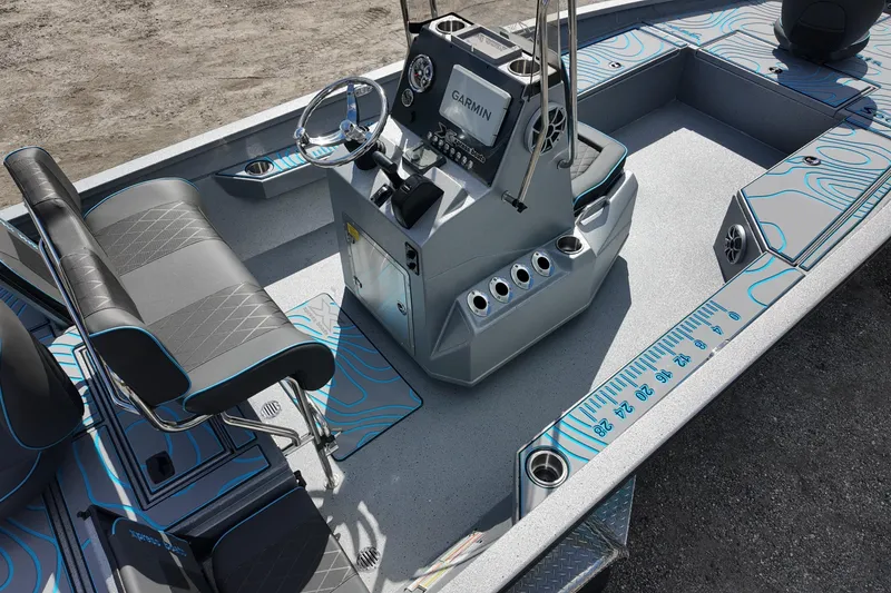 Slide: The Image of 2026 Xpress H22B Bay boat interior with modern console and seating. - 10