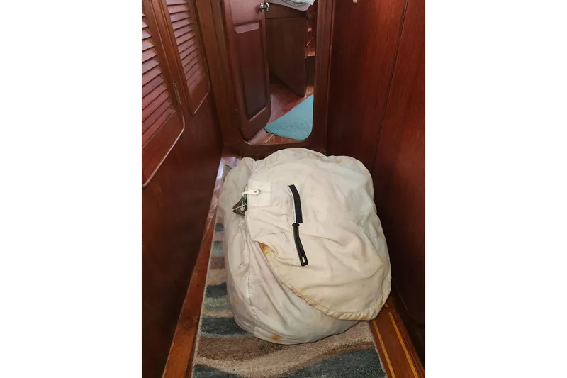Slide: The Image of Bag in hallway of 1981 Guflstar Center Cockpit sailboat interior. - 73