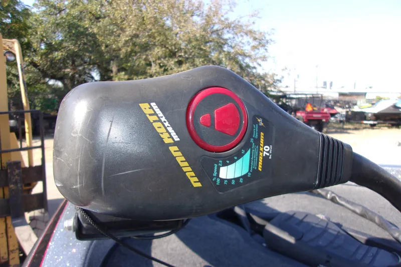 Slide: The Image of Minn Kota Maxxum trolling motor on 2009 Ranger 188 VX boat, outdoor setting. - 13