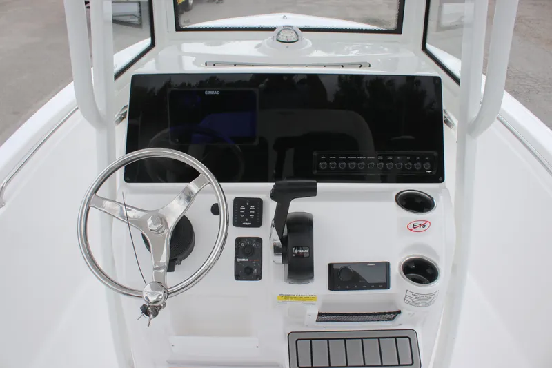 Slide: The Image of Rod holders on a 2026 Tidewater 198 CC Adventure boat, showcasing sleek design. - 22