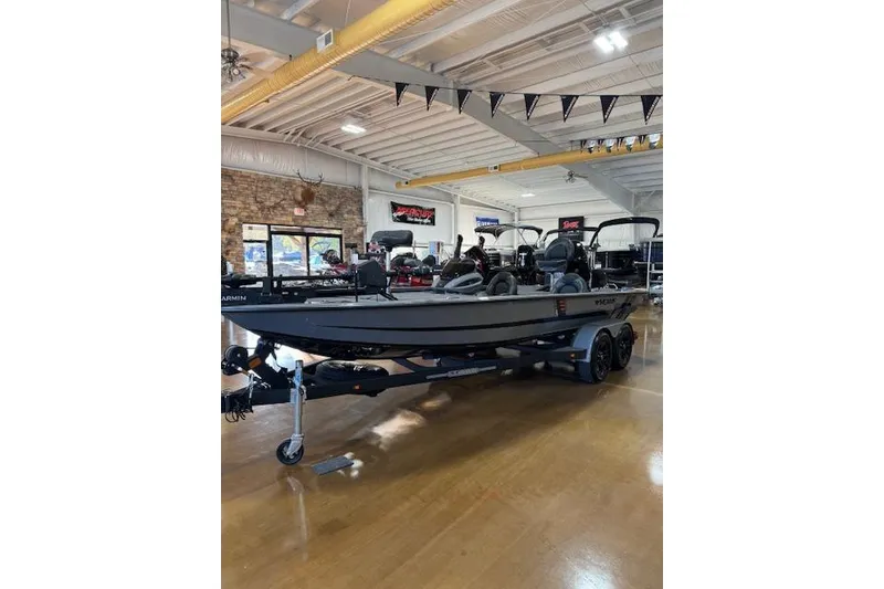 The Image of 2026 Vexus AVX 1980 boat displayed in a showroom with polished floors. - 1