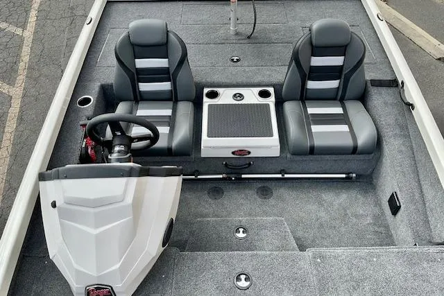 Slide: The Image of 2026 Ranger RT188P boat interior with dual seats and steering console. - 11