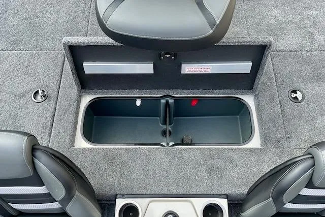 Slide: The Image of 2026 Ranger RT188P boat interior with open storage compartment and seating. - 9