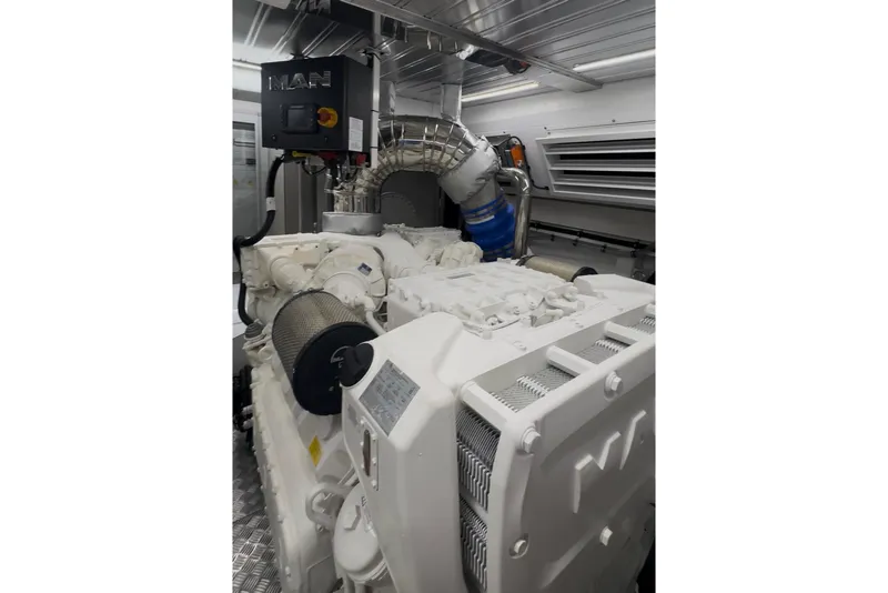 Slide: The Image of Engine room of 2026 Astondoa 66 Fly yacht with MAN engine components. - 43