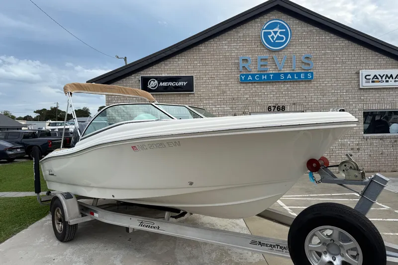 Slide: The Image of 2017 Pioneer 197 Venture boat on trailer at Revis Yacht Sales. - 2