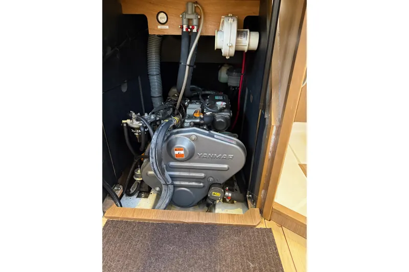 Slide: The Image of Engine compartment of 2013 Jeanneau Sun Odyssey 44 DS sailboat with Yanmar engine. - 15