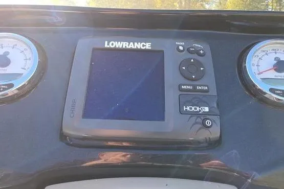 Slide: The Image of Dashboard of 2017 Regency 254 DL3 with Lowrance Hook5 GPS system. - 9