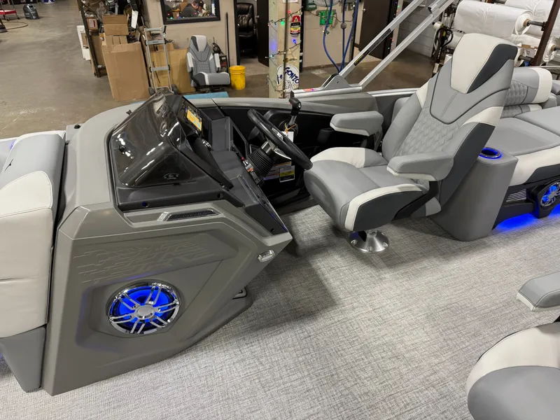 Slide: The Image of Tahoe Cascade 200HP QLS 2385 Quad Lounge Shift Tritoon 2025 - 11